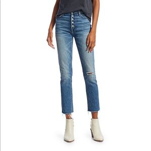 MOTHER denim The Pixie Dazzler Ankle Fray